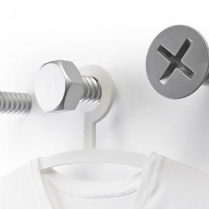 Vešiaky QUALY Screw Collection - strieborná