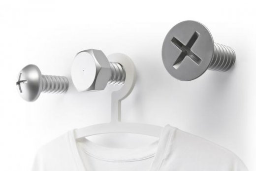 Vešiaky QUALY Screw Collection - strieborná