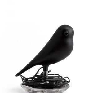 Miska na kancelárske spinky QUALY Nest Sparrow - čierna