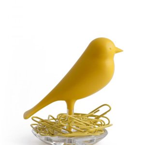 Miska na kancelárske spinky QUALY Nest Sparrow - žltá