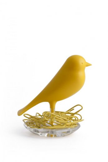 Miska na kancelárske spinky QUALY Nest Sparrow - žltá