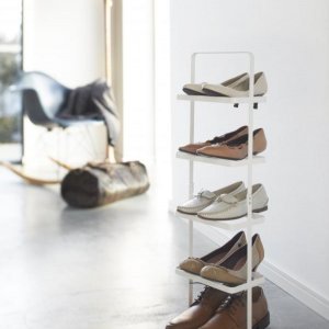 Stojan na topánky YAMAZAKI Tower Shoe Rack - vysoký, biely