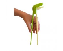 Paličky na jedenie s dinosaurom INVOTIS Raptor Chopsticks, zelené