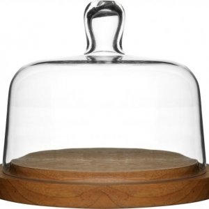 Doska na syr so skleneným vrchnákom SAGAFORM Oval Oak