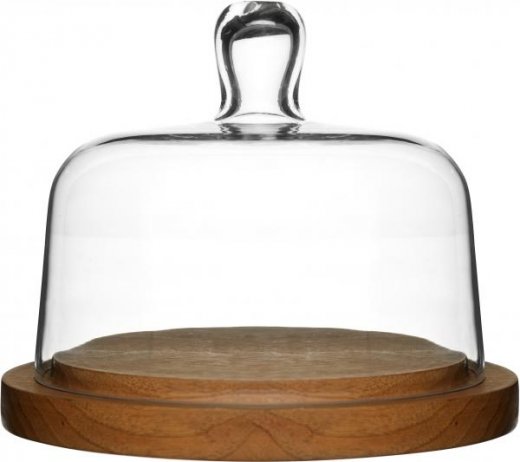 Doska na syr so skleneným vrchnákom SAGAFORM Oval Oak
