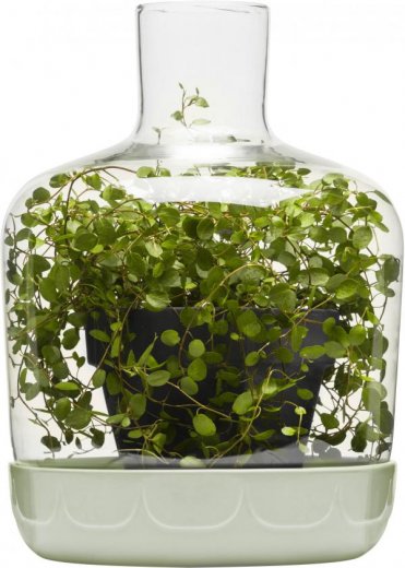 Kvetináč - miska s vrchnákom SAGAFORM Greenhouse, šalviovo zelená