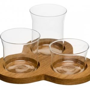 Podnos s miskami SAGAFORM Oval Oak Serving Set