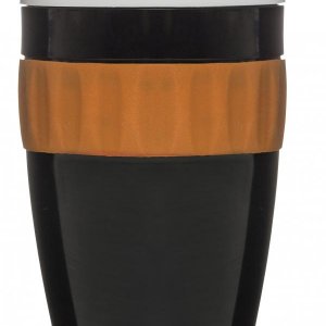 Termohrnček SAGAFORM To Go Mug, čierno - oranžovo - biely