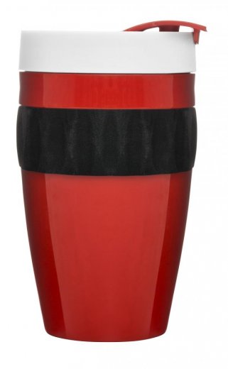 Termohrnček SAGAFORM To Go Mug, červeno - čierno - biely