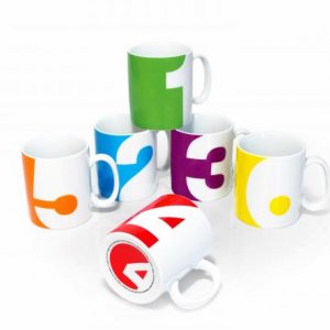 Sada hrnčekov SUCK UK Number Mug, 6ks