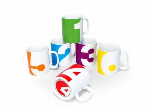 Sada hrnčekov SUCK UK Number Mug, 6ks