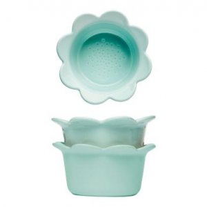 Porcelánové misky SAGAFORM Piccadilly malý kvietok, tyrkysové, 2 ks