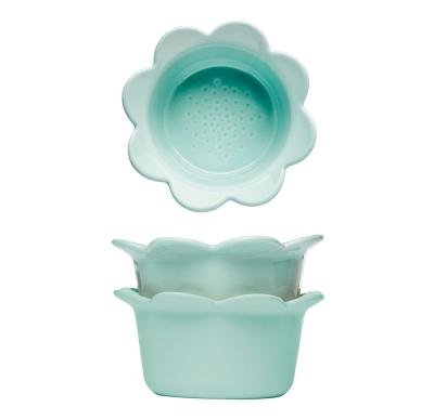 Porcelánové misky SAGAFORM Piccadilly malý kvietok, tyrkysové, 2 ks
