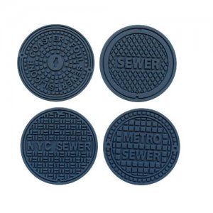 Podložky pod poháre INVOTIS Manhole, 4ks