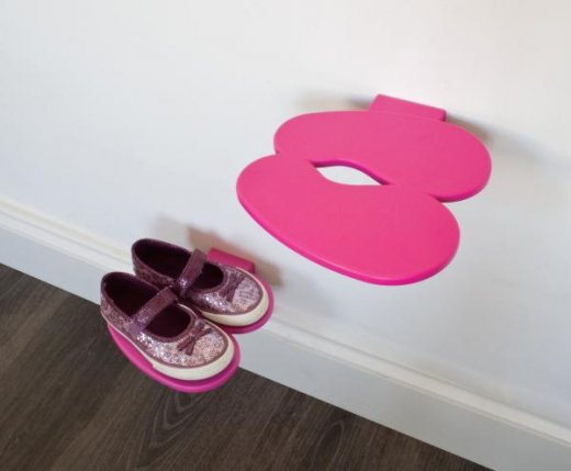 Polička na detské topánky J-ME Footprint, ružová
