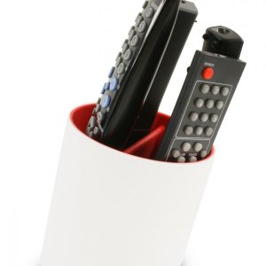 Stojan na diaľkové ovládače J-ME Tilt Remote Tidy, biely/červený