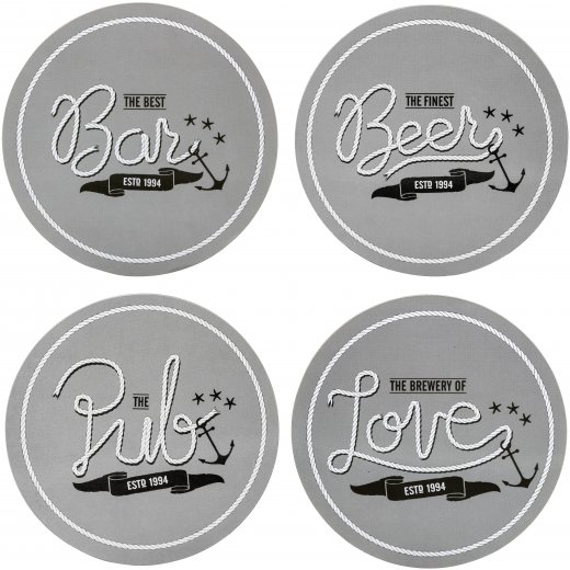 Podložky pod poháre SAGAFORM Club Coasters, 4ks