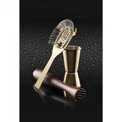 Kokteilová sada KITCHEN CRAFT Coctail Tool Set 3, mosadz
