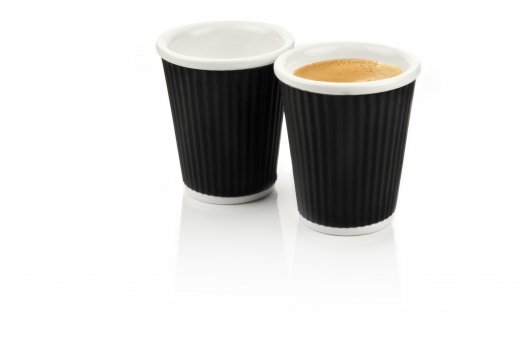Hrnčeky na capuccino LES ARTISTES PARIS, 2ks/18cl, čierne