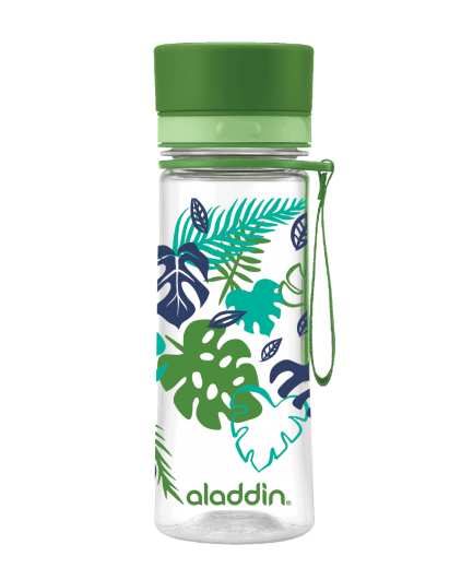 Fľaša na vodu ALADDIN AVEO 350 ml. s potlačou a závesným uškom, zelená