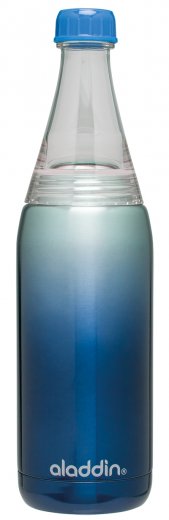 Štýlová vakuová fľaša na vodu 600 ml. ALADDIN Fresco Twist&Go, modrá