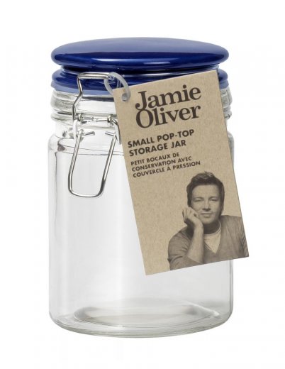 Jamie Oliver vitange sklenená dóza na potraviny s keramickým uzáverom, (malá) modrá