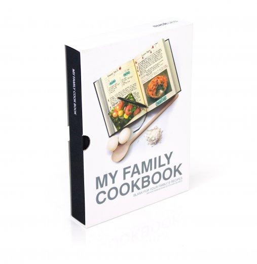 Kniha rodinných receptov SUCK UK My Family Cookbook, čierna