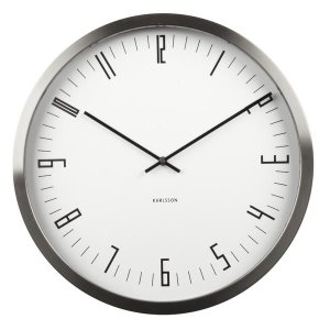 Hodiny KARLSSON Cased Index, 44cm, nerez