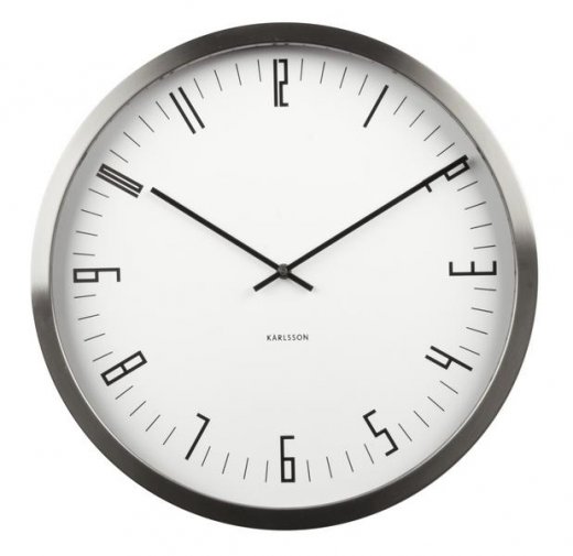 Hodiny KARLSSON Cased Index, 44cm, nerez