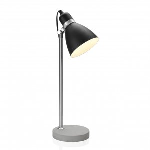 Štýlová stolová lampa s betónovým podstavcom ANDREA HOUSE, čierna