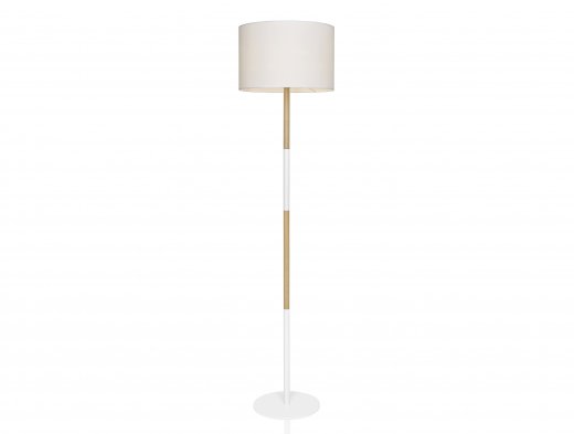 Stojanová lampa, (160 cm.) biela/drevo  ANDREA HOUSE