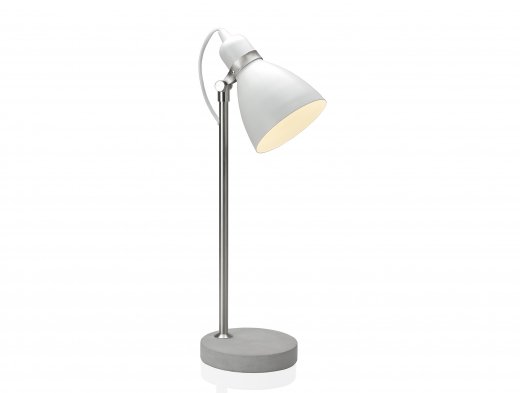 Štýlová stolová lampa  ANDREA HOUSE s betónovým podstavcom, biela