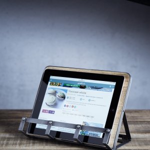 Stojan na tablet/knihu v industriálnom štýle (kov, drevo)  KITCHEN CRAFT Industrial Kitchen