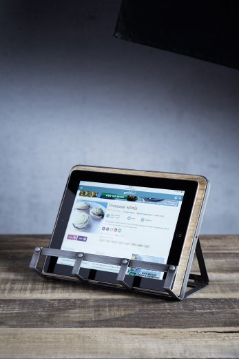Stojan na tablet/knihu v industriálnom štýle (kov, drevo)  KITCHEN CRAFT Industrial Kitchen