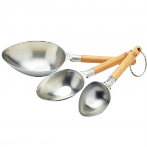 Sada odmerných lopatiek do kuchyne (60,80, 250 ml.), nerez, drevo  KITCHEN CRAFT Paul Hollywood