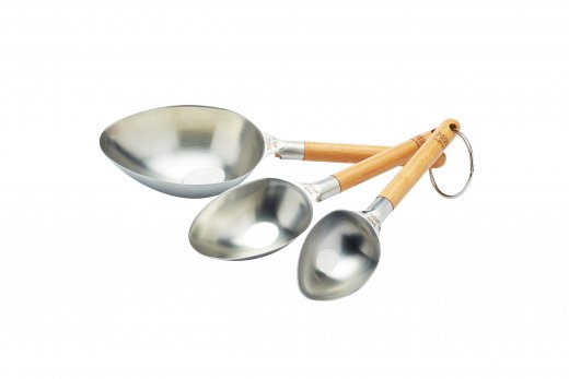 Sada odmerných lopatiek do kuchyne (60,80, 250 ml.), nerez, drevo  KITCHEN CRAFT Paul Hollywood