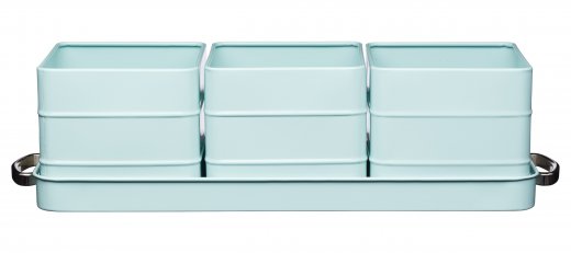 Kvetináče na bylinky (kov) modré, s madlami na prenášanie, KITCHEN CRAFT Living Nostalgia