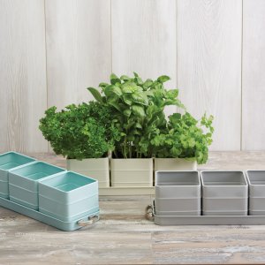 Kvetináče na bylinky (kov) krémové, s madlami na prenášanie, KITCHEN CRAFT Living Nostalgia