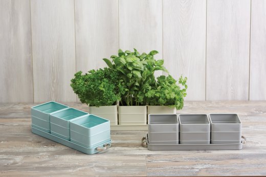 Kvetináče na bylinky (kov) krémové, s madlami na prenášanie, KITCHEN CRAFT Living Nostalgia