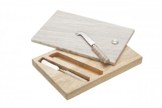 Kompletná sada na servírovanie syra s nožmi (mramor, drevo)  KITCHEN CRAFT Artesa (31x21cm)