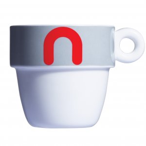 Vtipný porcelánový hrnček VICE VERSA Mayday Mug, šedý