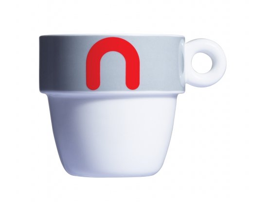 Vtipný porcelánový hrnček VICE VERSA Mayday Mug, šedý