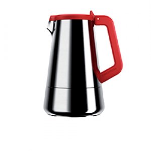 Elegantná moka konvička (hliník)  VICE VERSA Caffeina 2-cups, červená