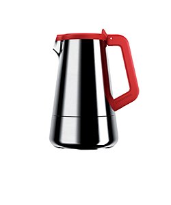 Elegantná moka konvička (hliník)  VICE VERSA Caffeina 2-cups, červená