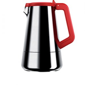 Elegantná moka konvička 4-cups (hliník) VICE VERSA Caffeina, červená
