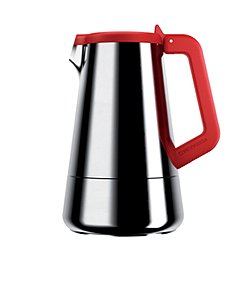 Elegantná moka konvička 4-cups (hliník) VICE VERSA Caffeina, červená