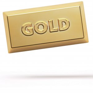 Digitálna váha s miskou v tvare zlatej tehly  VICE VERSA Gold