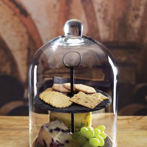 Elegantný etažér s poklopom (bridlica, drevo, kov, sklo) KITCHEN CRAFT Artesa