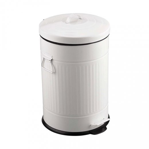 Retro odpadkový kôš BALVI, 20L, biely/kov