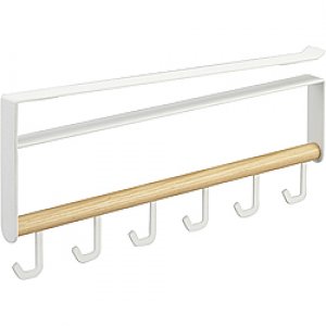 Háčikový vešiak na kuchynské nástroje/utierky pod policu YAMAZAKI Tosca Under Shelf Tool Hook, biely